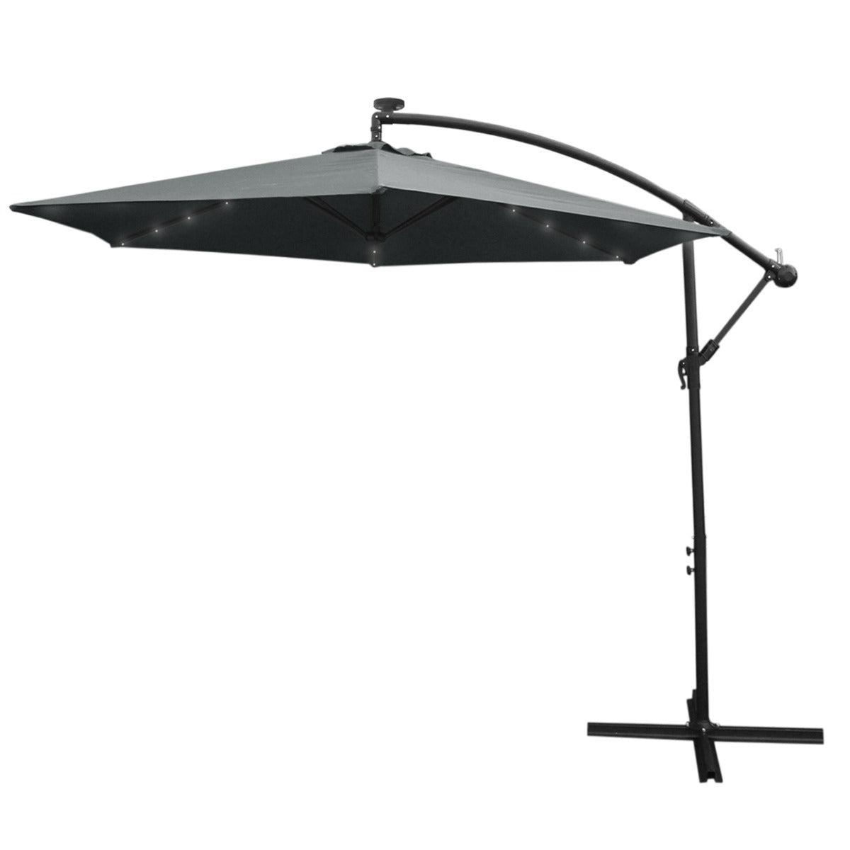 Grått 3m LED Cantilever Parasoll