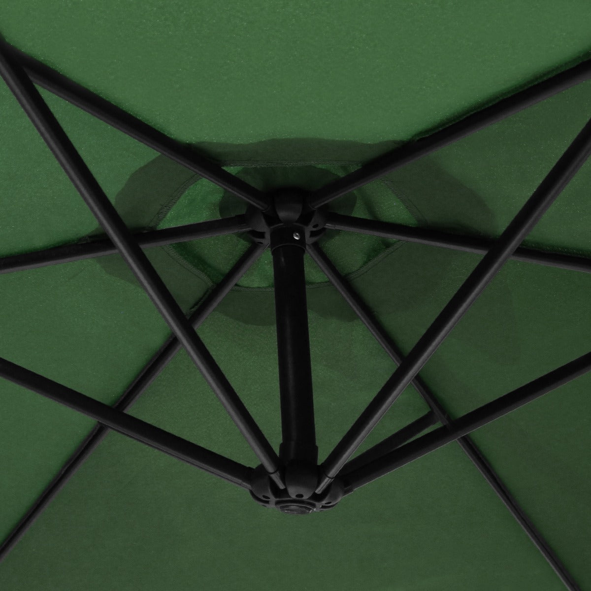 Grön 3m LED Cantilever Parasoll med Solfjäderformad Bas