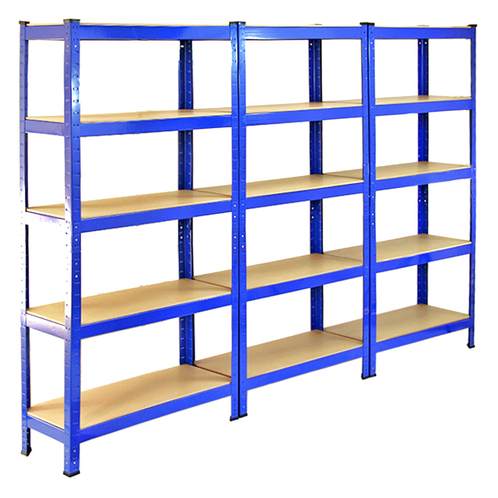 Monster Racking T-Rax Robusta Hyllor, Blå , 75 cm B, 30 cm D, Set om 3