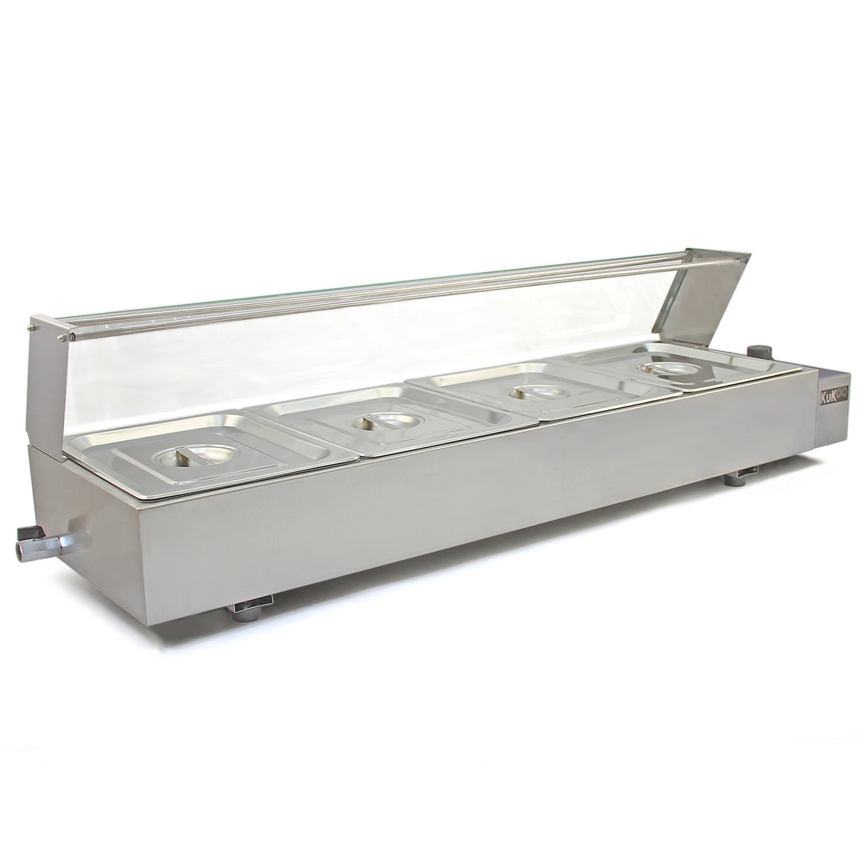Vattenbad Bain Marie med 4 st Kantiner ½ GN