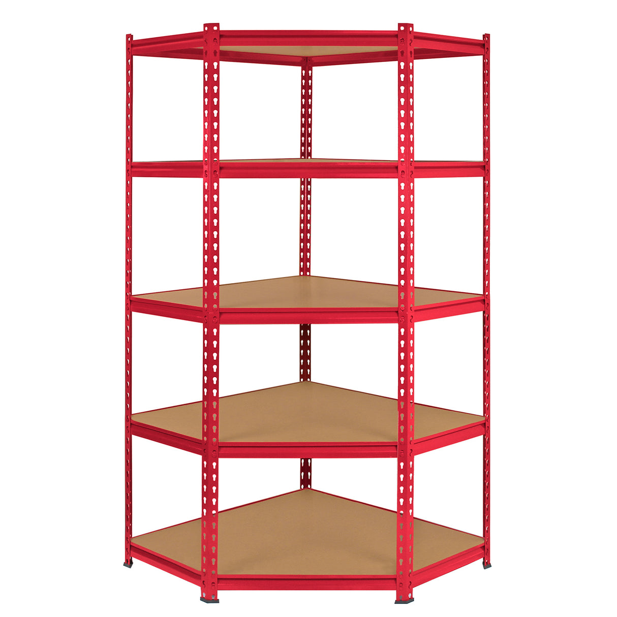 Monster Racking Z-Rax Hörnhylla & 4 x 90 cm Garageförvaringshyllor, Röd