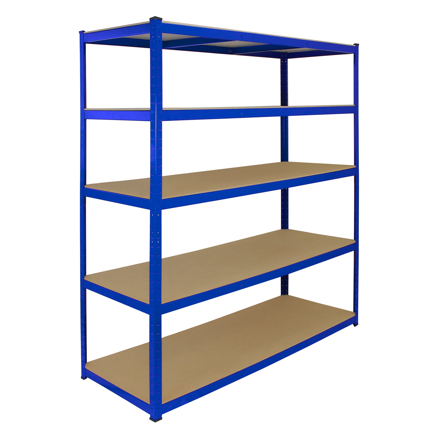 Monster Racking T-Rax 5 x extra breda förvaringshyllor, blå, 160 cm B, 60 cm D
