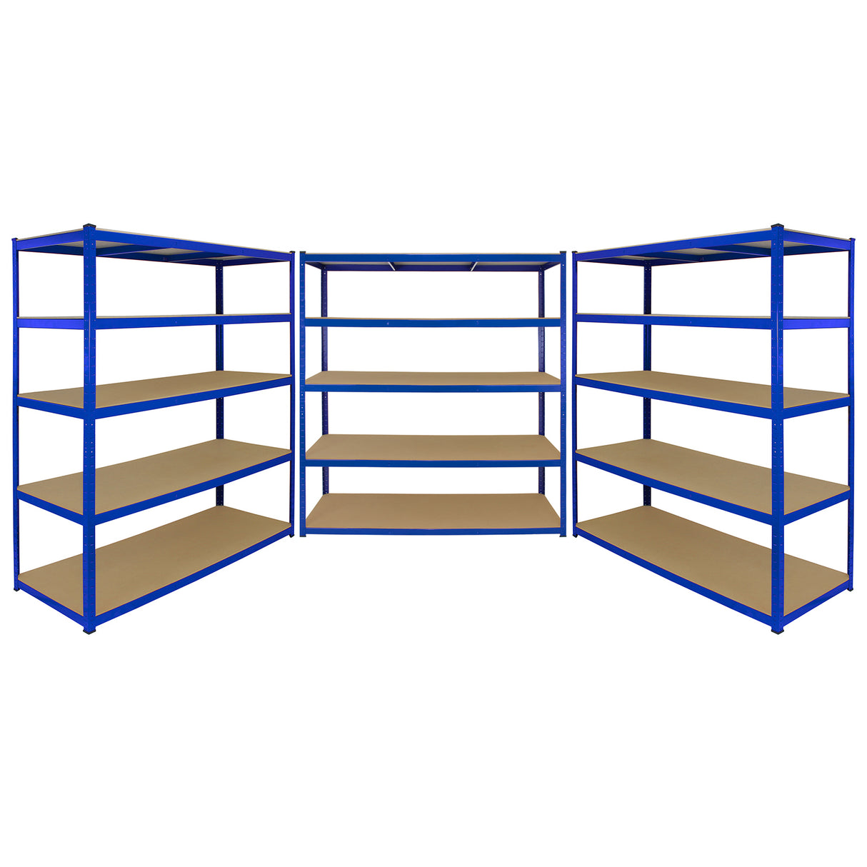 Monster Racking T-Rax 3 x extra breda förvaringshyllor, blå, 160 cm B, 60 cm D