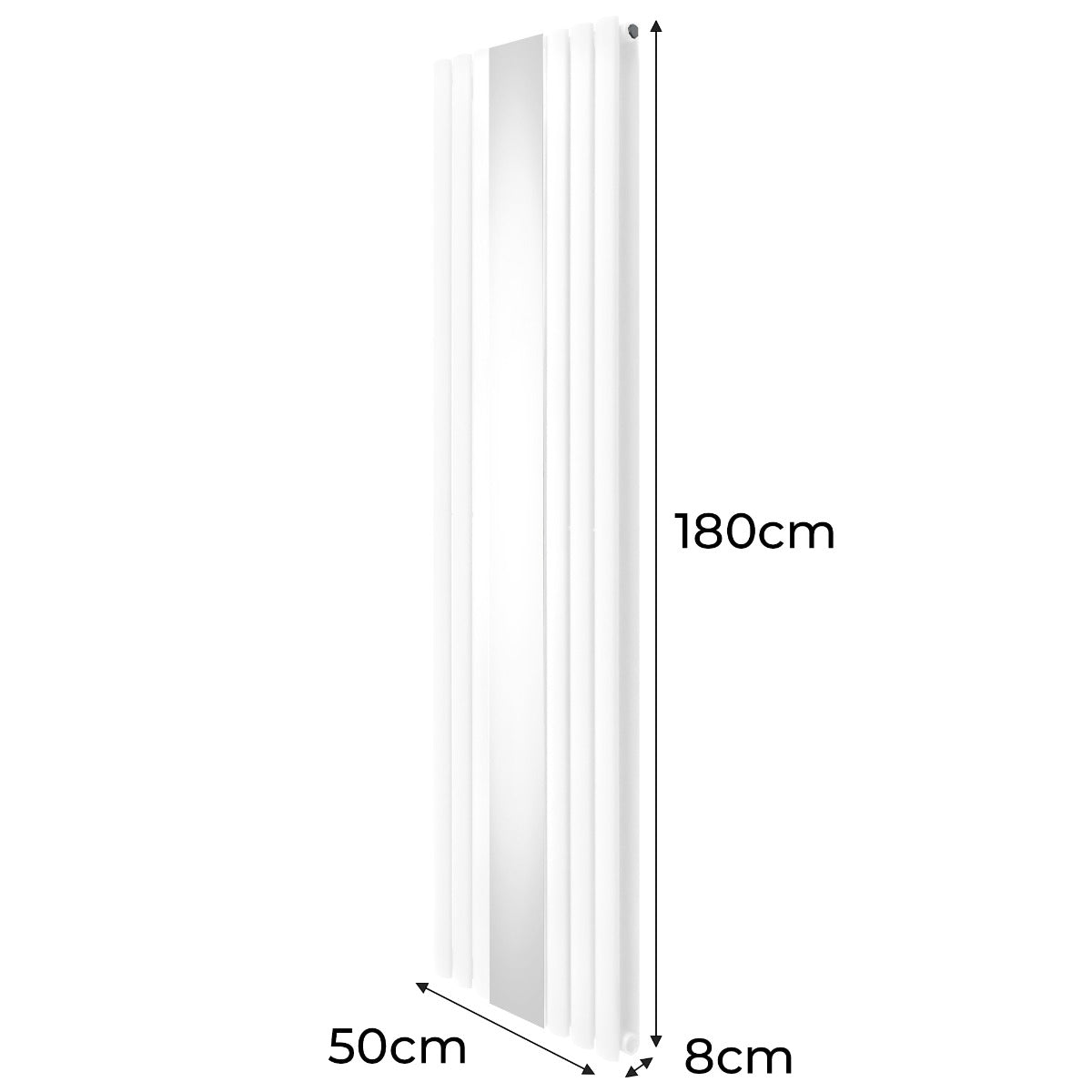Oval Spegelradiator & Ventiler - 1800mm x 500mm – Vit