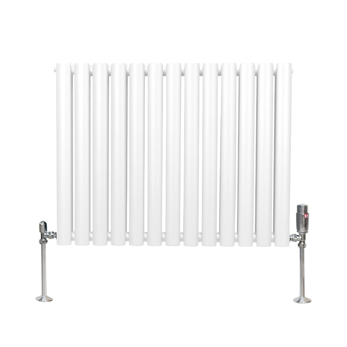 Radiatorer med Ovala Kolumner & Kromventiler - 600mm x 780mm – Vit