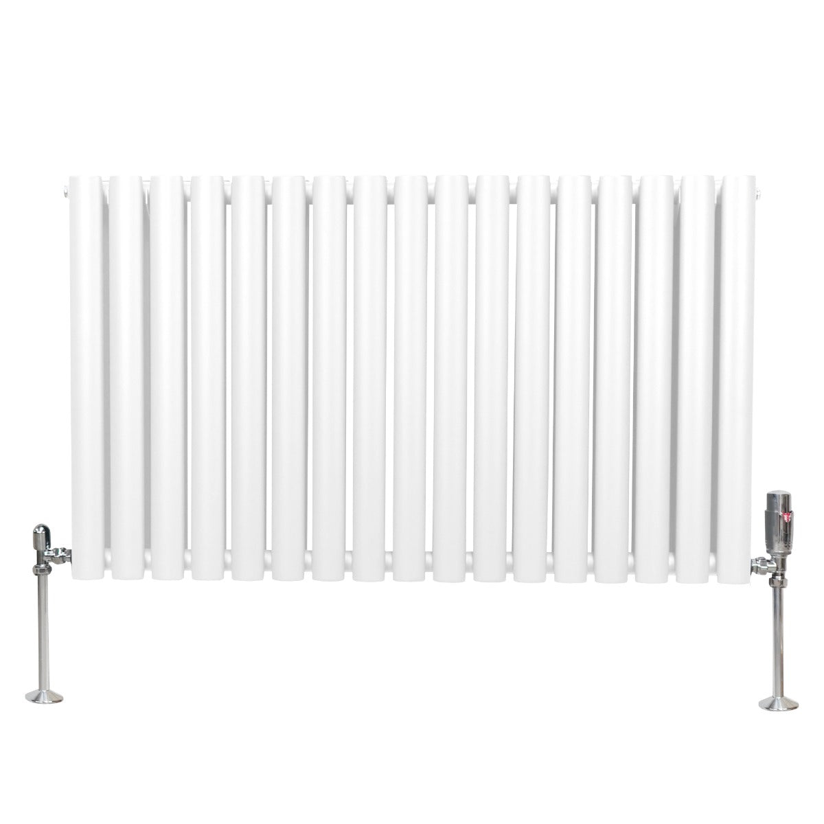 Radiatorer med Ovala Kolumner & Kromventiler - 600mm x 1020mm – Vit