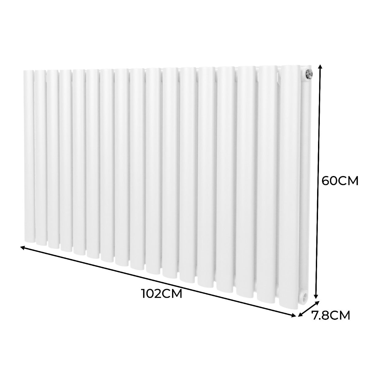 Radiatorer med Ovala Kolumner & Kromventiler - 600mm x 1020mm – Vit