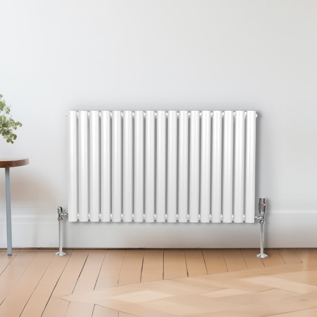 Radiatorer med Ovala Kolumner & Kromventiler - 600mm x 1020mm – Vit