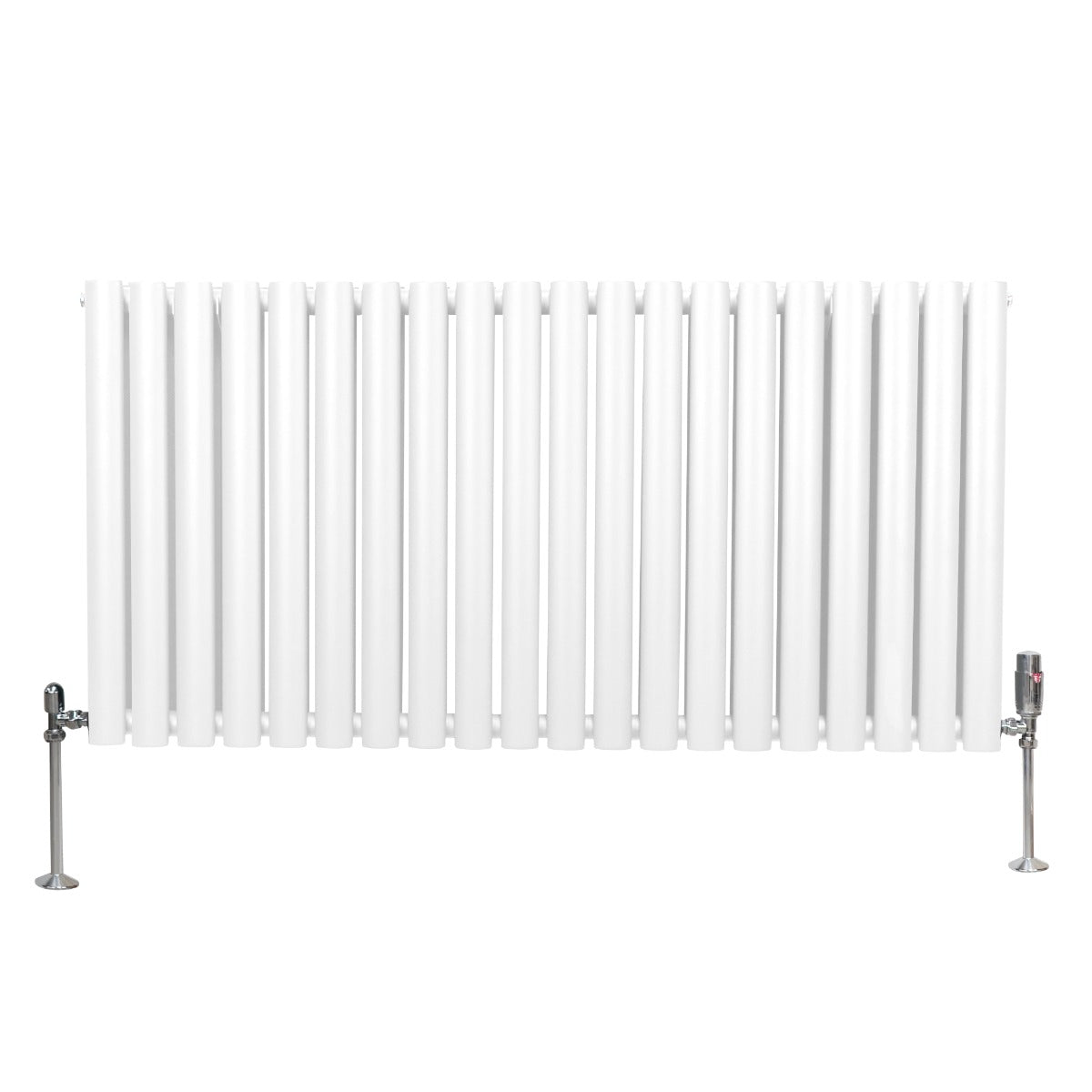 Radiatorer med Ovala Kolumner & Kromventiler - 600mm x 1200mm – Vit