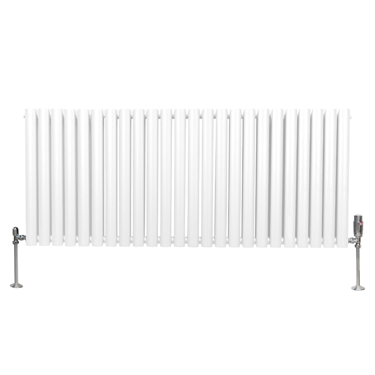 Radiatorer med Ovala Kolumner & Kromventiler - 600mm x 1440mm – Vit