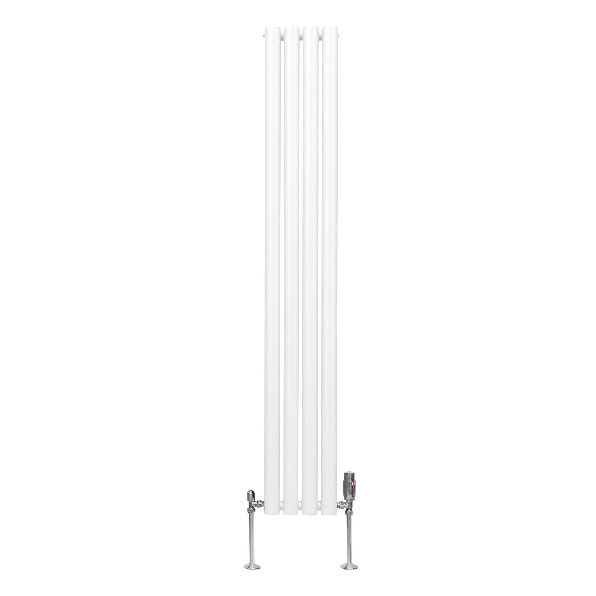 Radiatorer med Ovala Kolumner & Kromventiler - 1600mm x 240mm – Vit