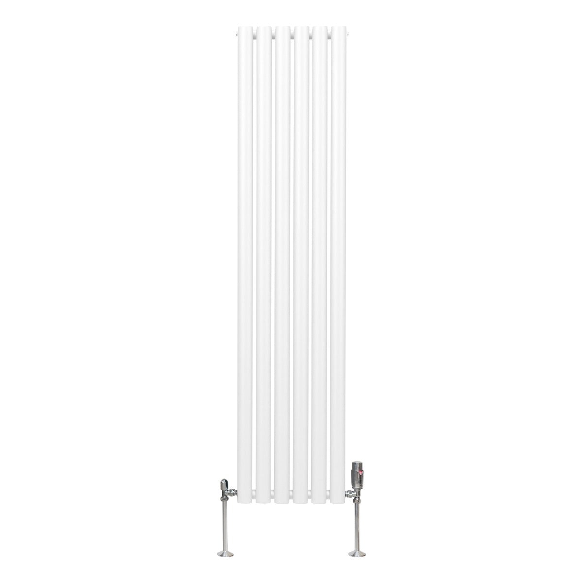 Radiatorer med Ovala Kolumner & Kromventiler - 1600mm x 360mm – Vit