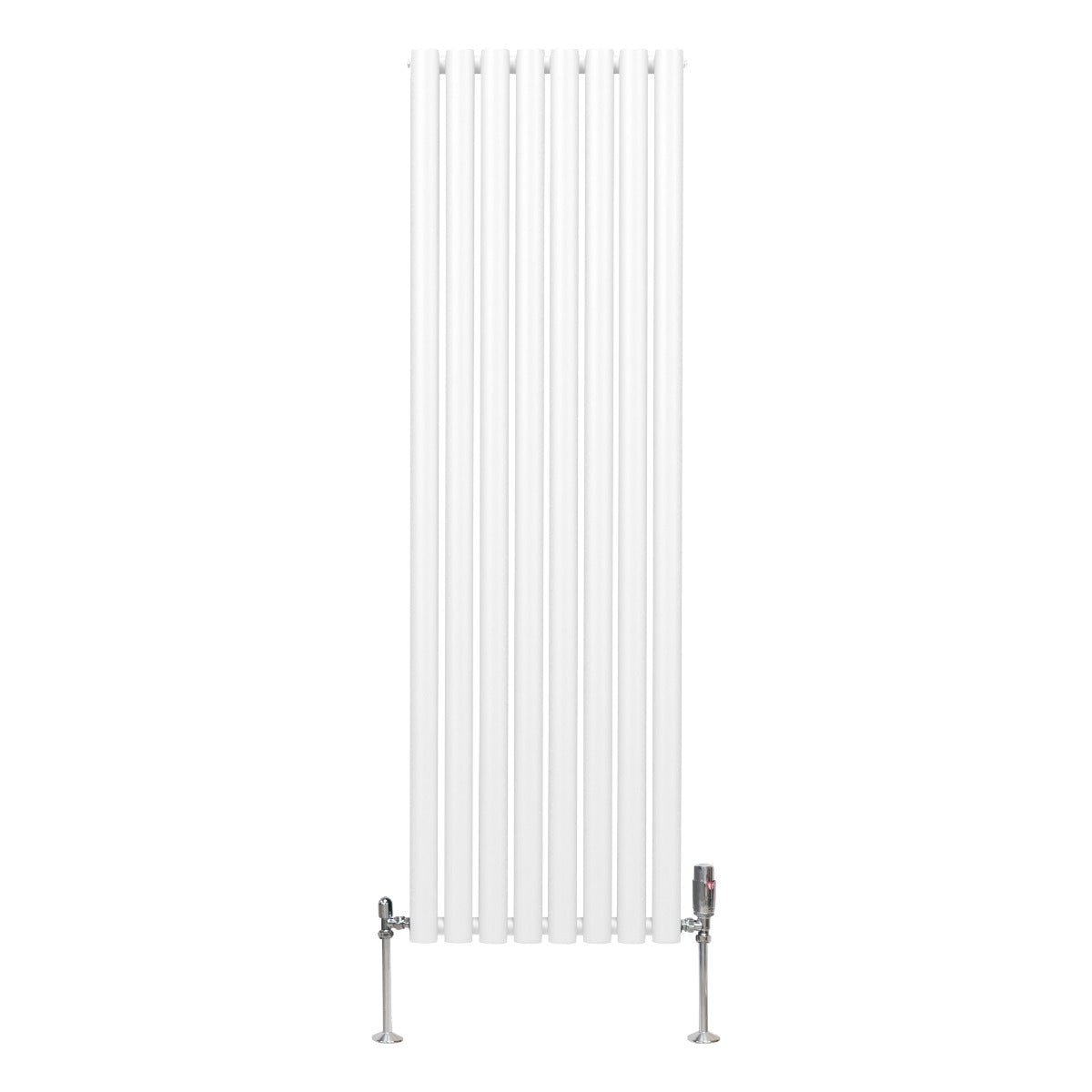 Radiatorer med Ovala Kolumner & Kromventiler - 1600mm x 480mm – Vit