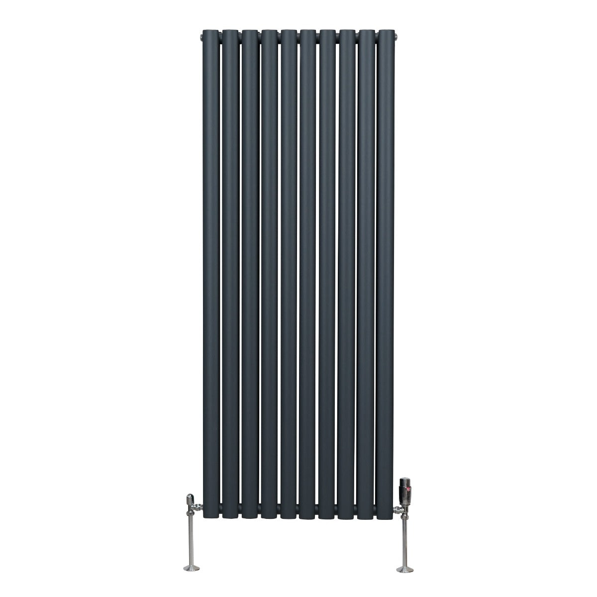 Radiatorer med Ovala Kolumner & Kromventiler - 1600mm x 600mm – Grå
