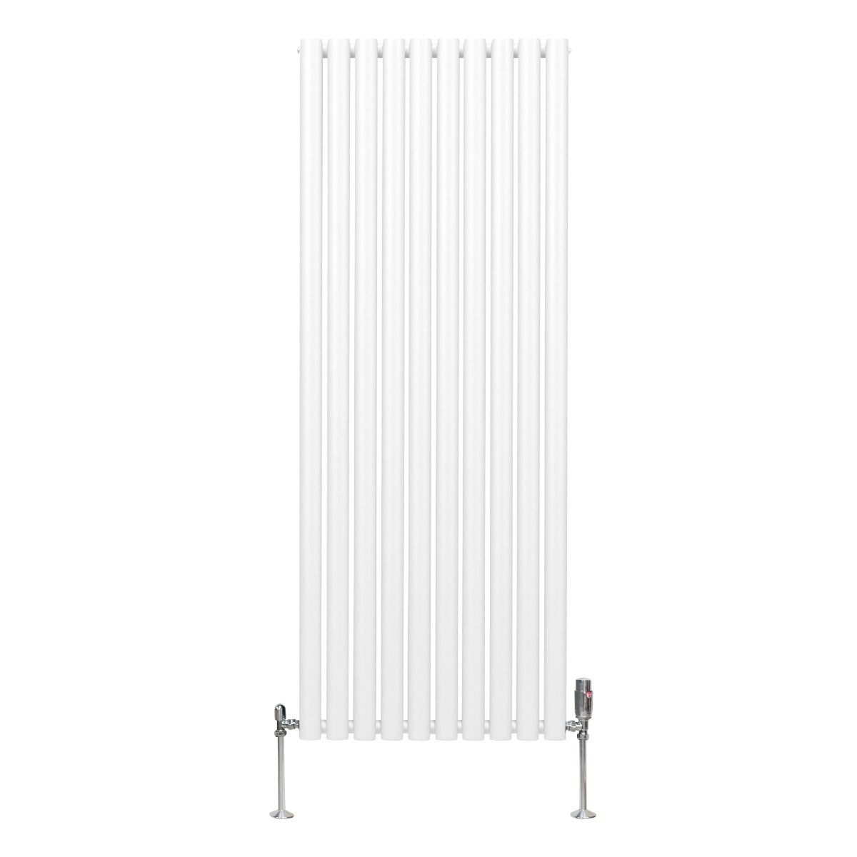 Radiatorer med Ovala Kolumner & Kromventiler - 1600mm x 600mm – Vit