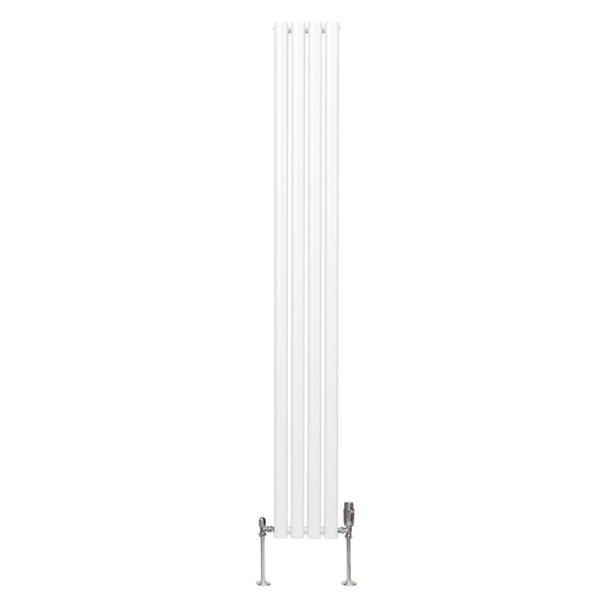 Radiatorer med Ovala Kolumner & Kromventiler - 1800mm x 240mm – Vit