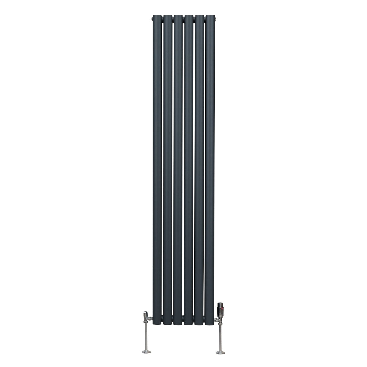 Radiatorer med Ovala Kolumner & Kromventiler - 1800mm x 360mm – Grå