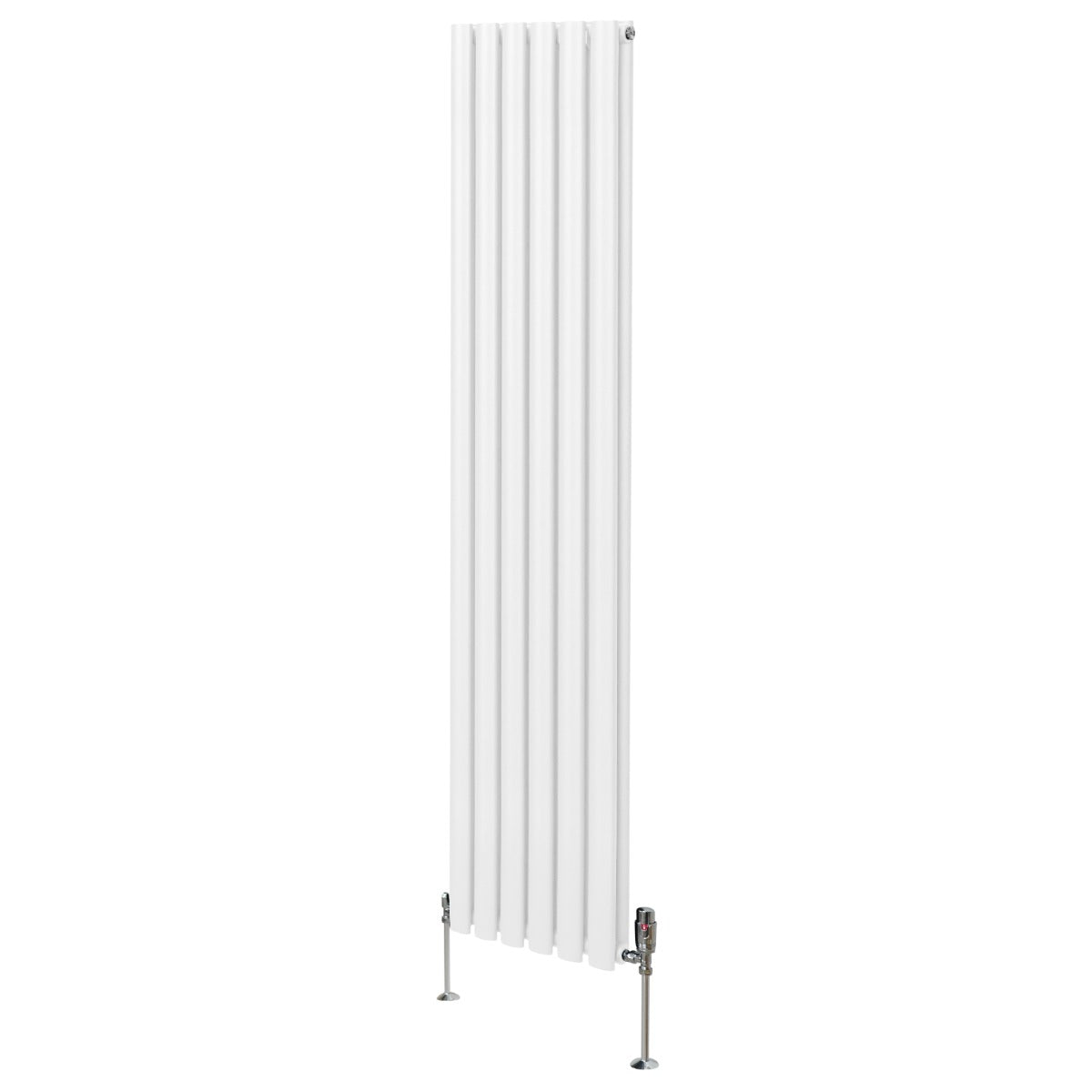Radiatorer med Ovala Kolumner & Kromventiler - 1800mm x 360mm – Vit