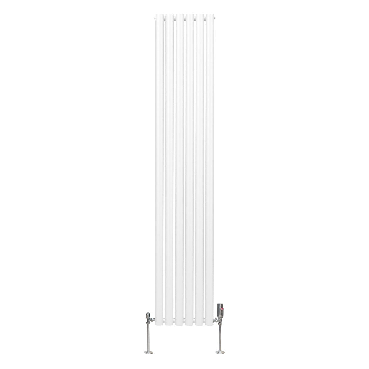 Radiatorer med Ovala Kolumner & Kromventiler - 1800mm x 360mm – Vit