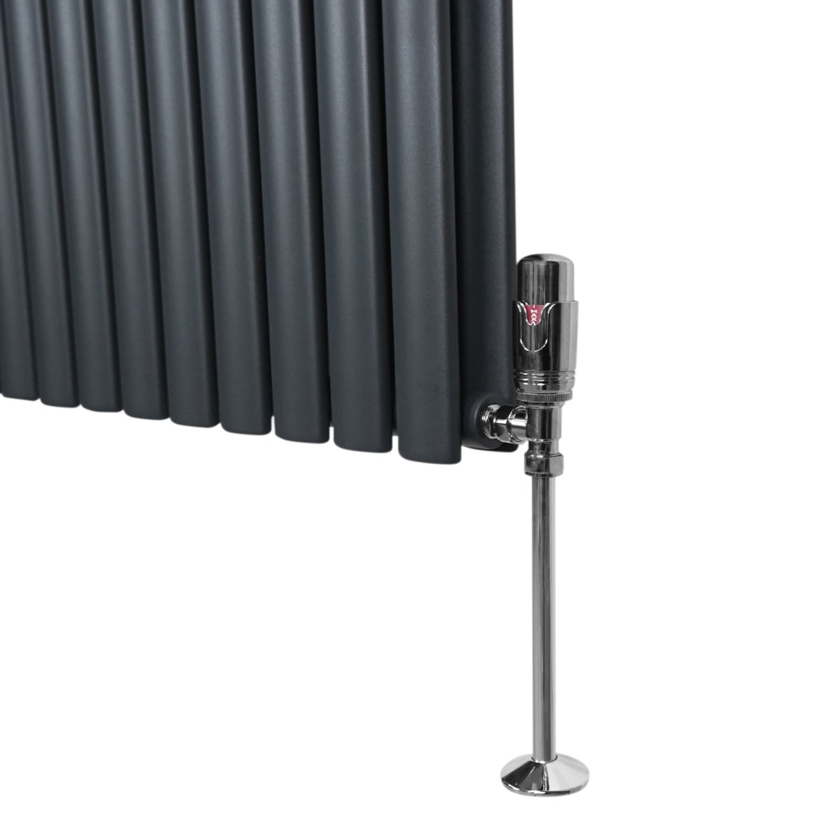 Radiatorer med Ovala Kolumner & Kromventiler - 1800mm x 480mm – Grå