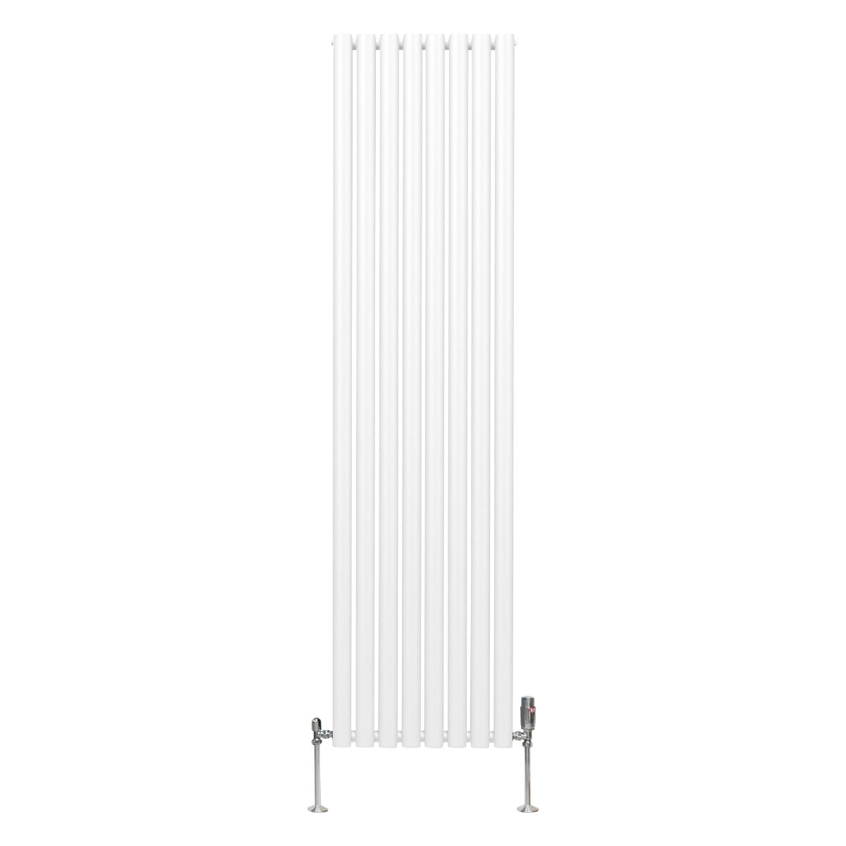 Radiatorer med Ovala Kolumner & Kromventiler - 1800mm x 480mm – Vit