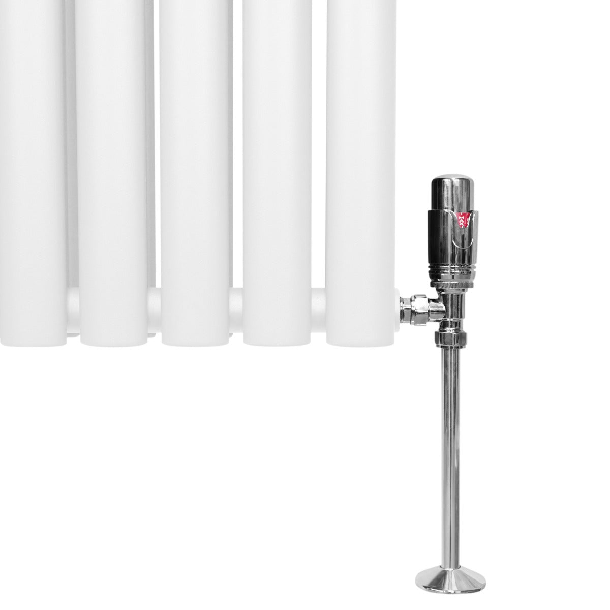 Radiatorer med Ovala Kolumner & Kromventiler - 1800mm x 480mm – Vit