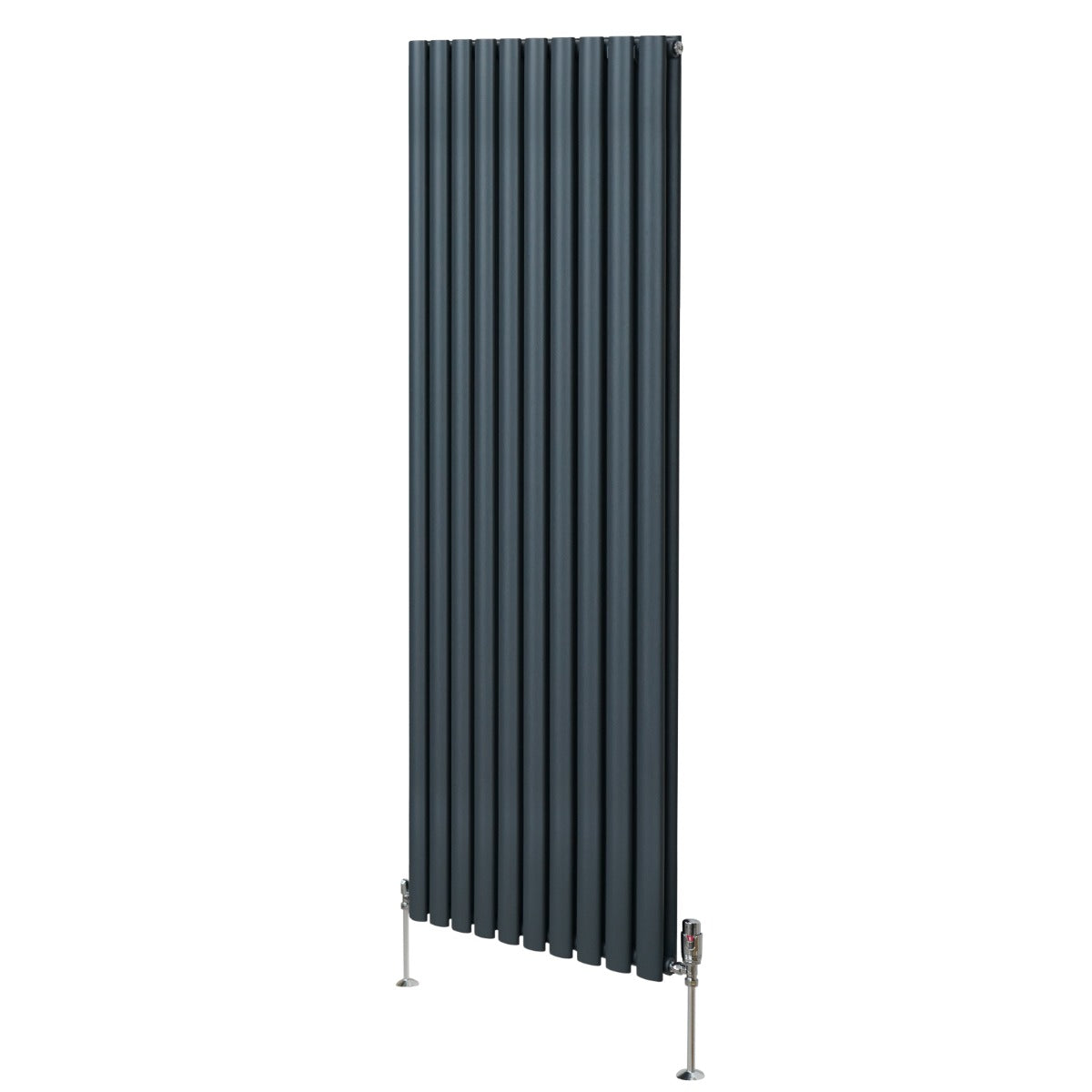 Radiatorer med Ovala Kolumner & Kromventiler - 1800mm x 600mm – Grå