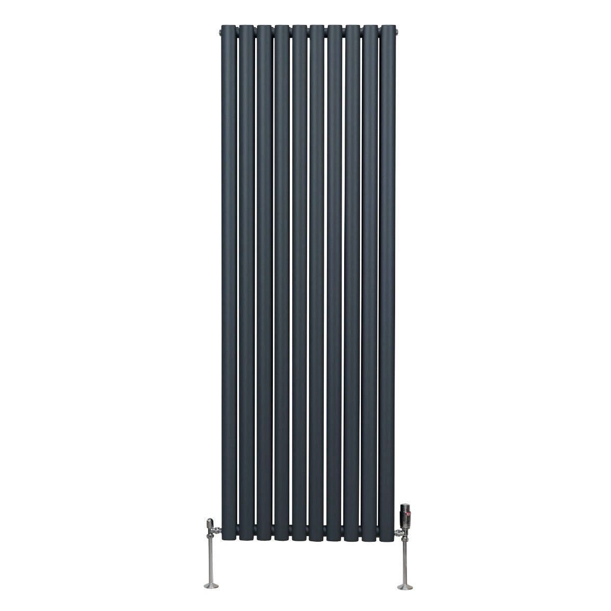 Radiatorer med Ovala Kolumner & Kromventiler - 1800mm x 600mm – Grå