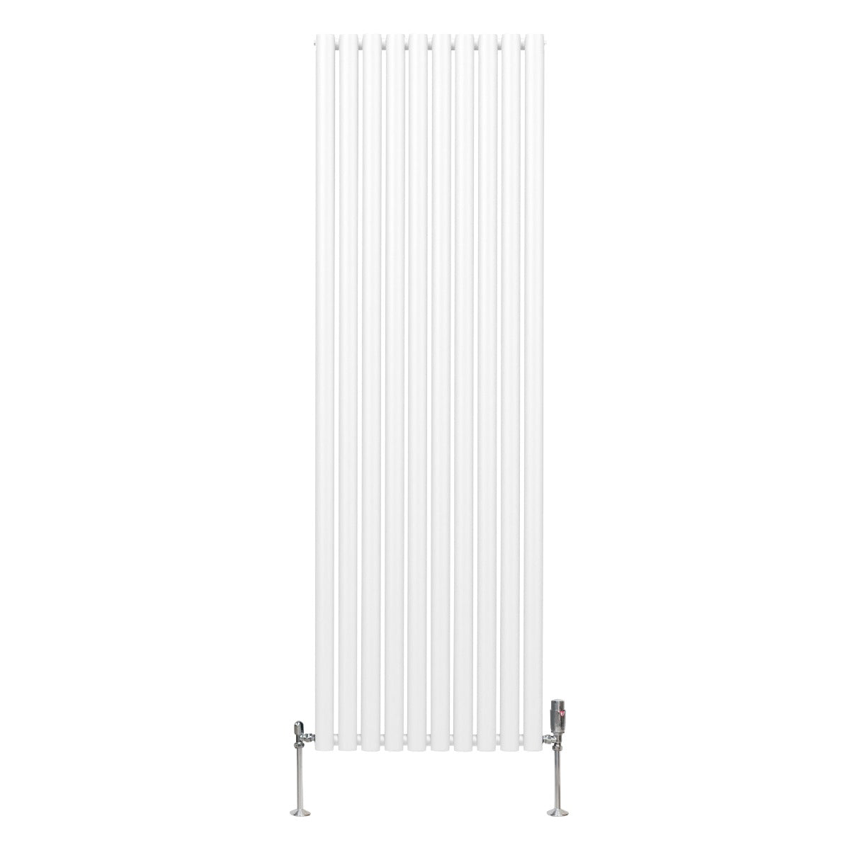 Radiatorer med Ovala Kolumner & Kromventiler - 1800mm x 600mm – Vit