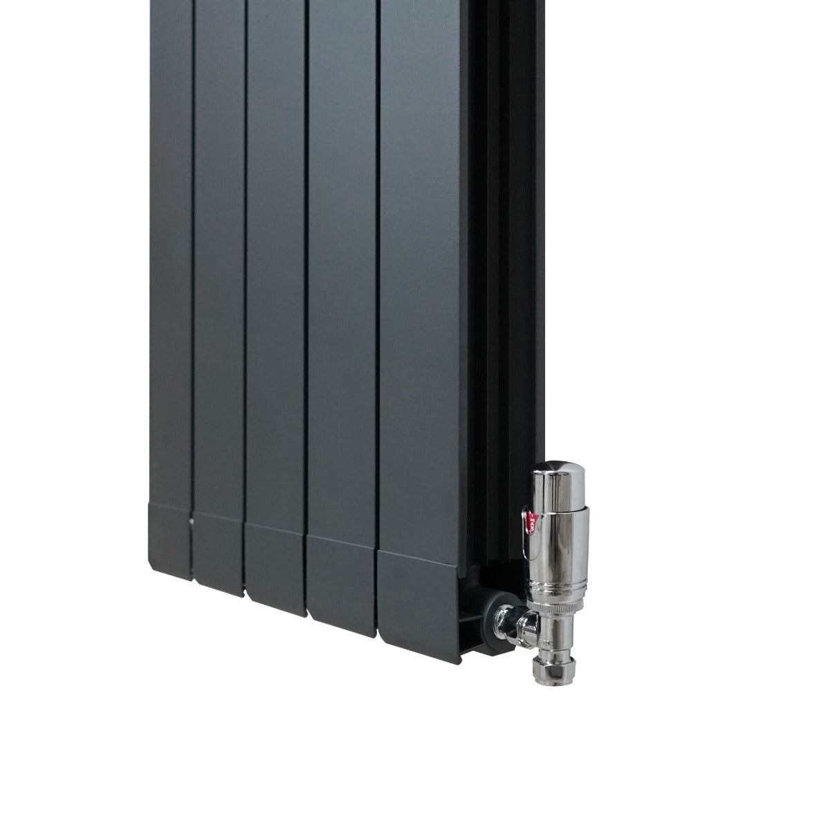Aluminiumradiator & Ventiler - 1800mm x 395mm - Antracitgrå