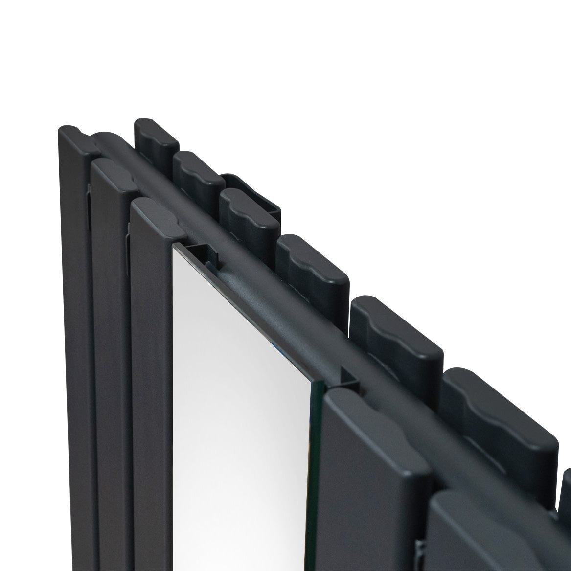 Platt Spegelradiator & Ventiler - 1800mm x 565mm – Grå