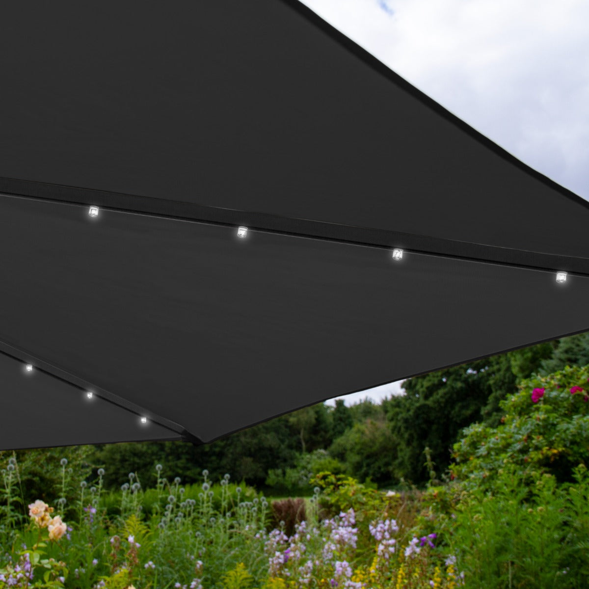 Grått 3m LED Cantilever Parasoll