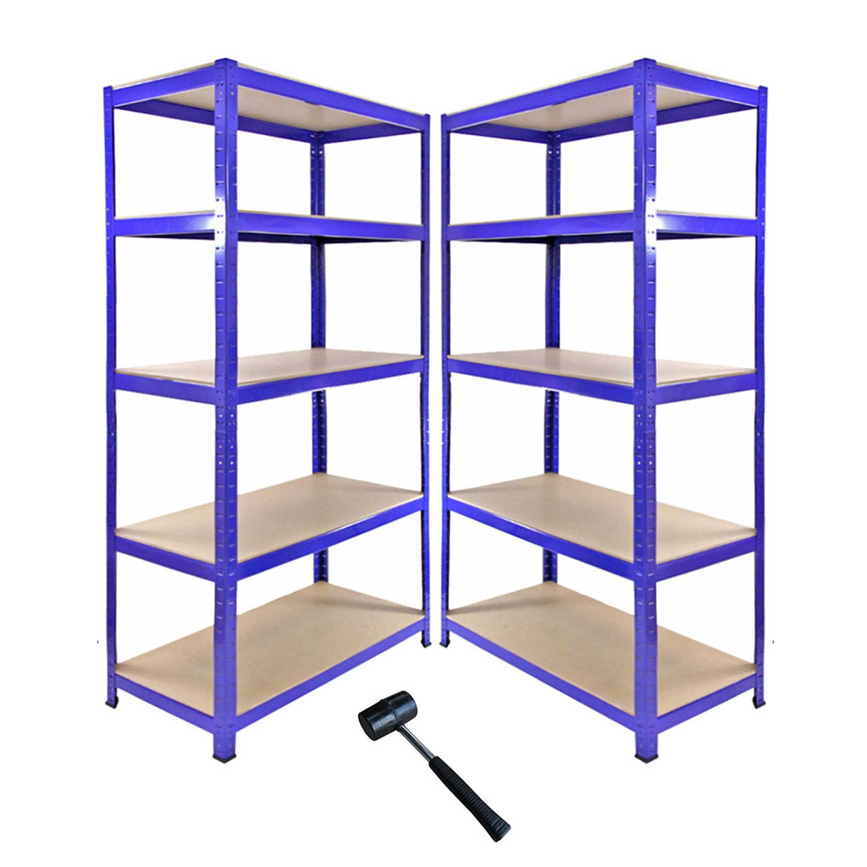 Monster Racking T-Rax Hörnhylla & 2 x 90 cm Garageförvaringshyllor, Blå