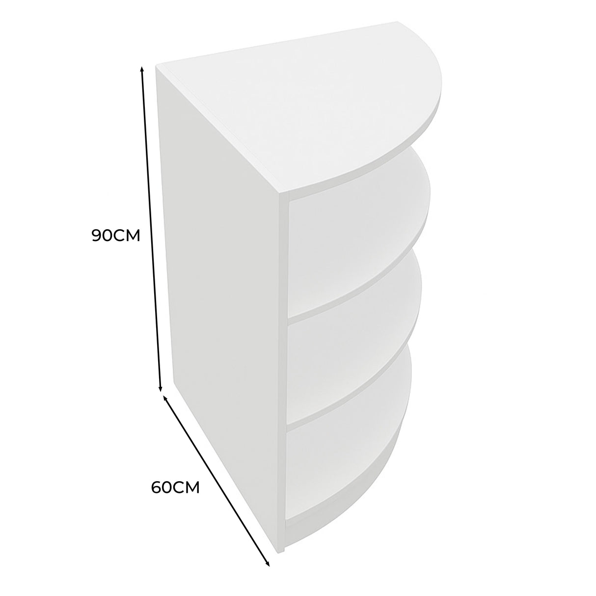LM60 Hörndisk för butik – Vit