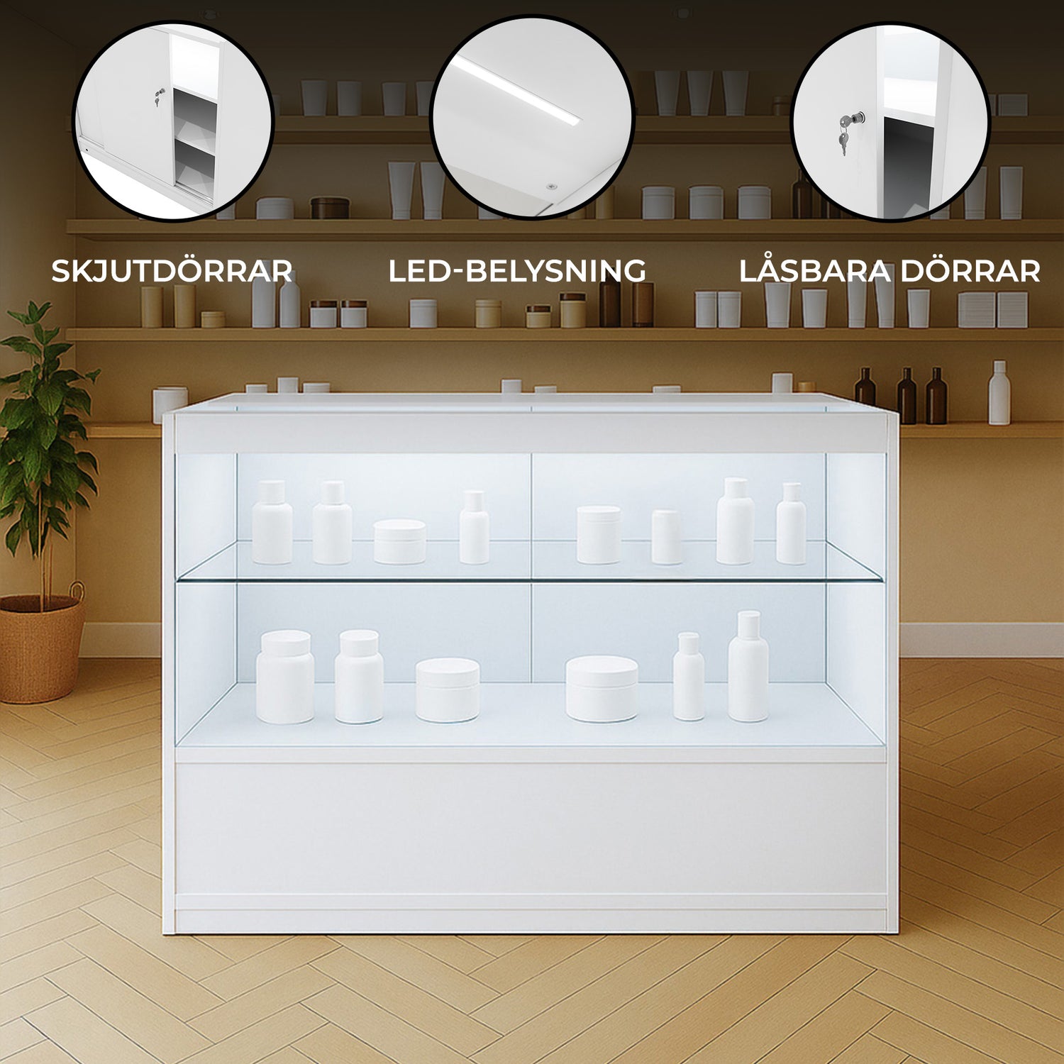 C1200 Butiksmodul med LED – Vit