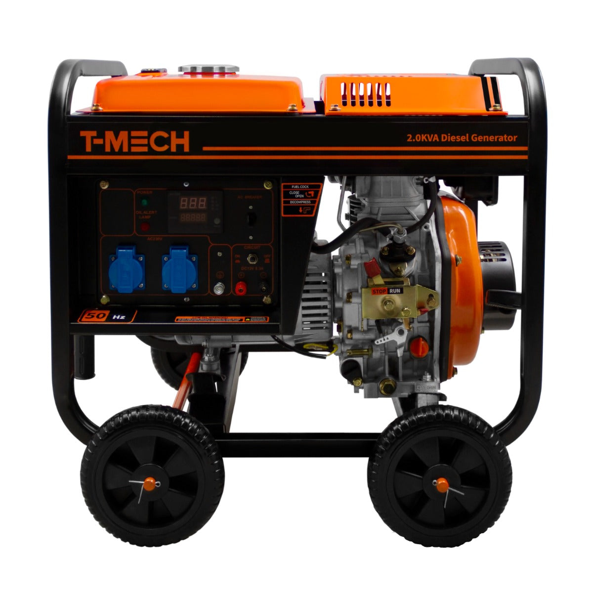 T-Mech Portabel Dieselgenerator Öppen Ram 2kVA