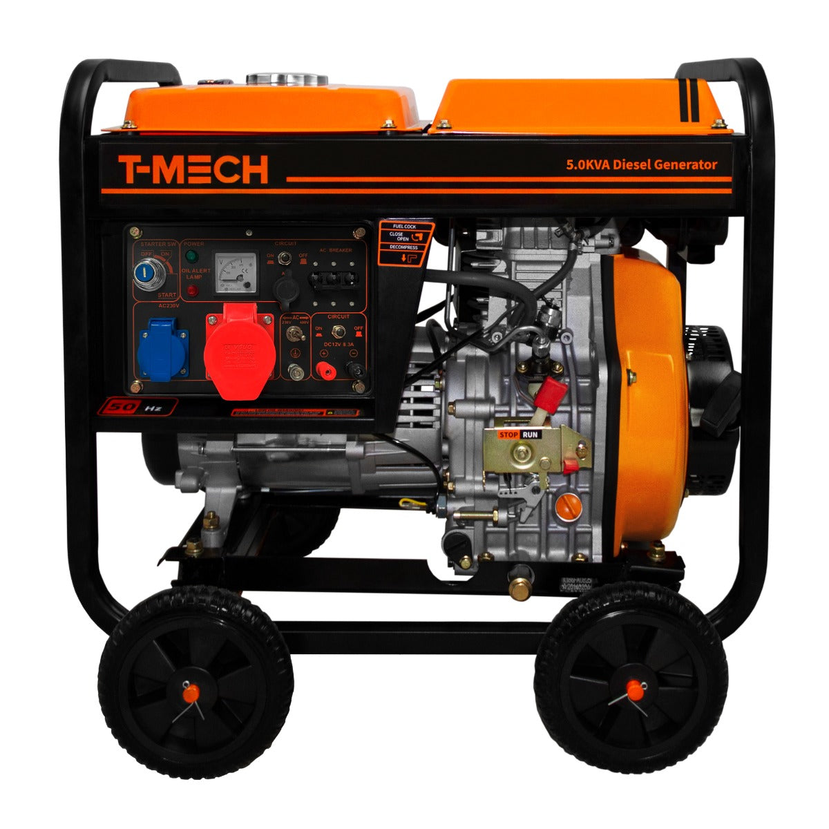 T-Mech Portabel Dieselgenerator Öppen Ram 5kVA