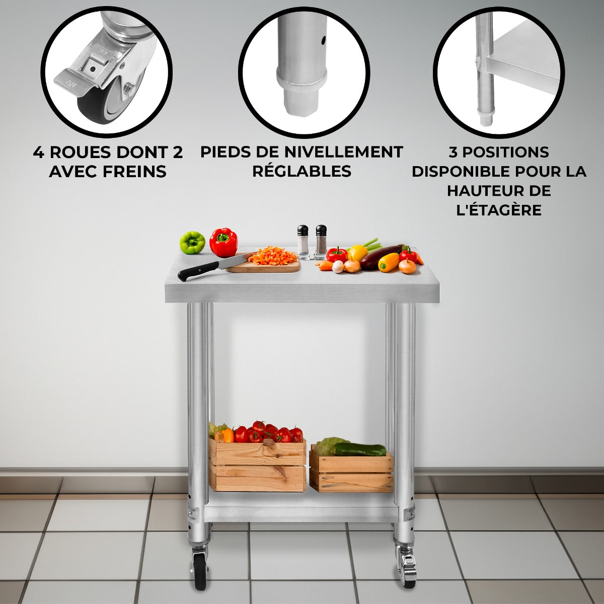 KuKoo Avlastningsbord – 80cm x 60cm x 30cm