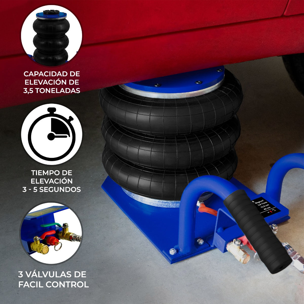 Air Bag Luft-Domkraft med Handtag- 3,5T