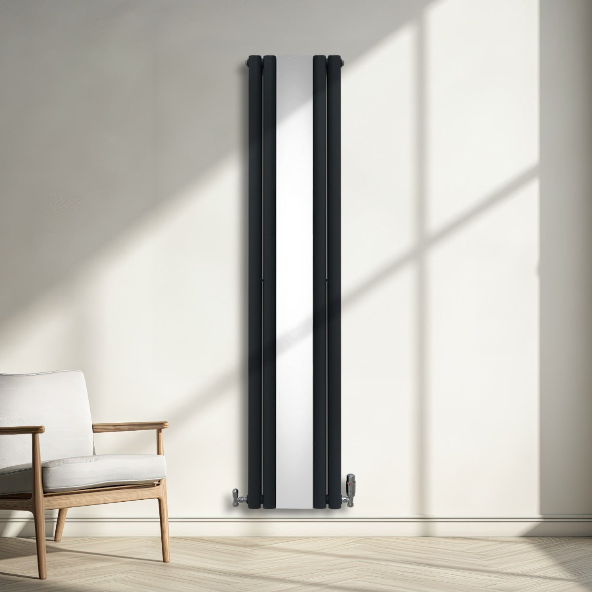 Oval Spegelradiator - 1800mm x 380mm – Grå