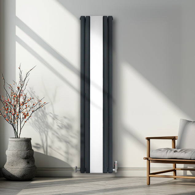 Oval Spegelradiator - 1800mm x 380mm – Grå
