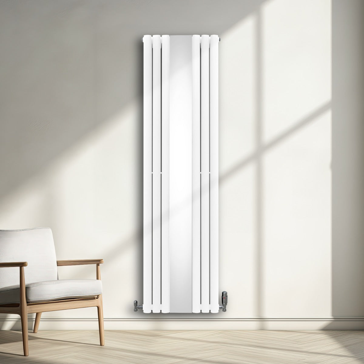 Oval Spegelradiator - 1800mm x 500mm – Vit