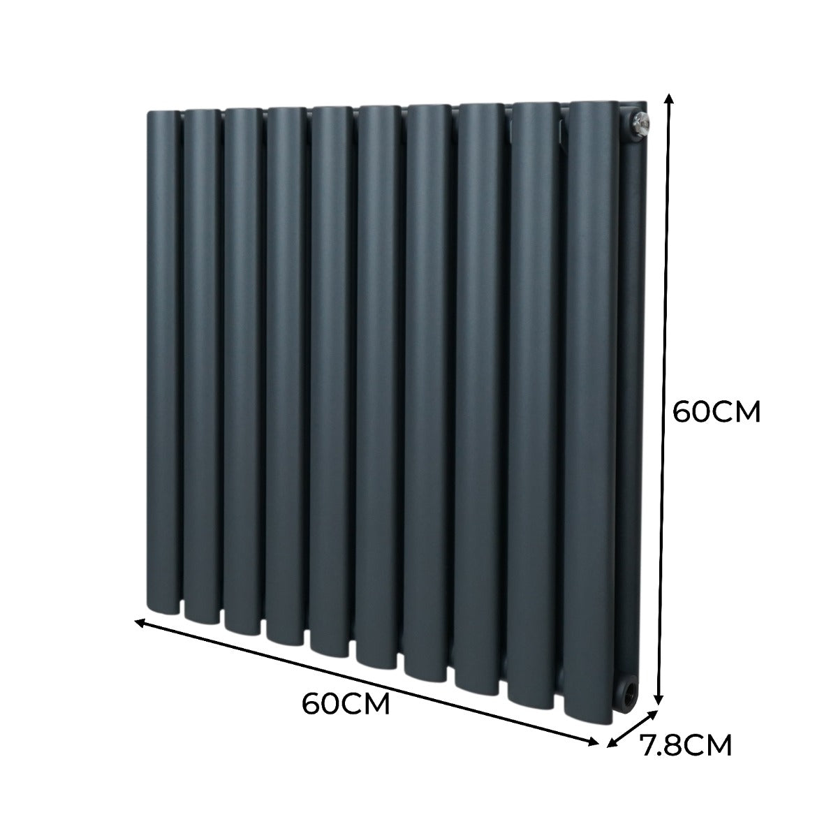 Radiatorer med Ovala Kolumner – 600mm x 600mm – Grå