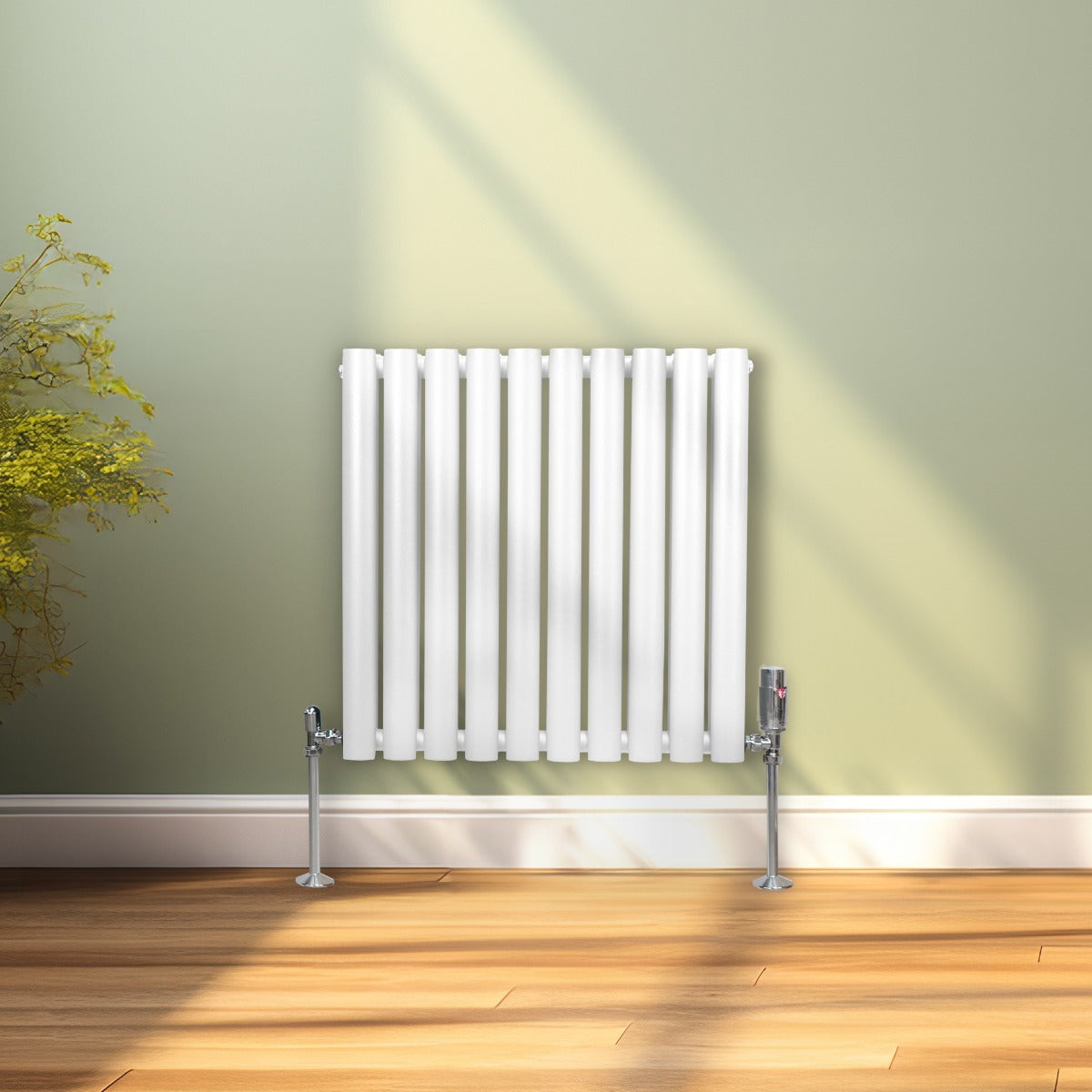 Radiatorer med Ovala Kolumner – 600mm x 600mm – Vit