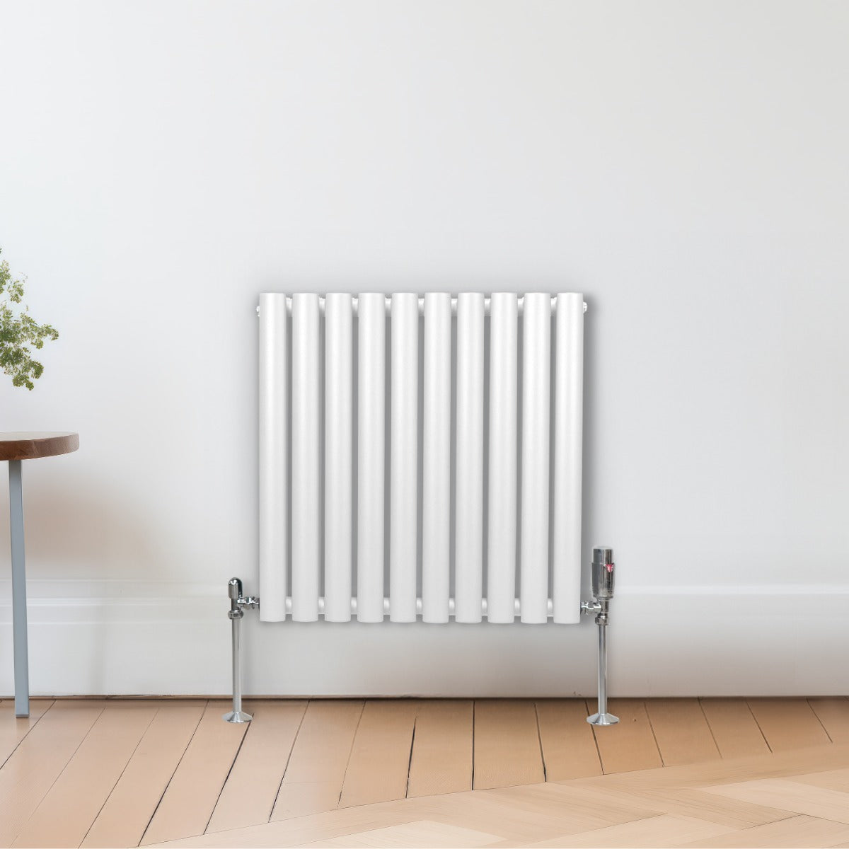 Radiatorer med Ovala Kolumner – 600mm x 600mm – Vit