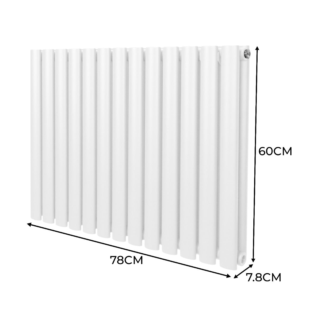 Radiatorer med Ovala Kolumner – 600mm x 780mm – Vit