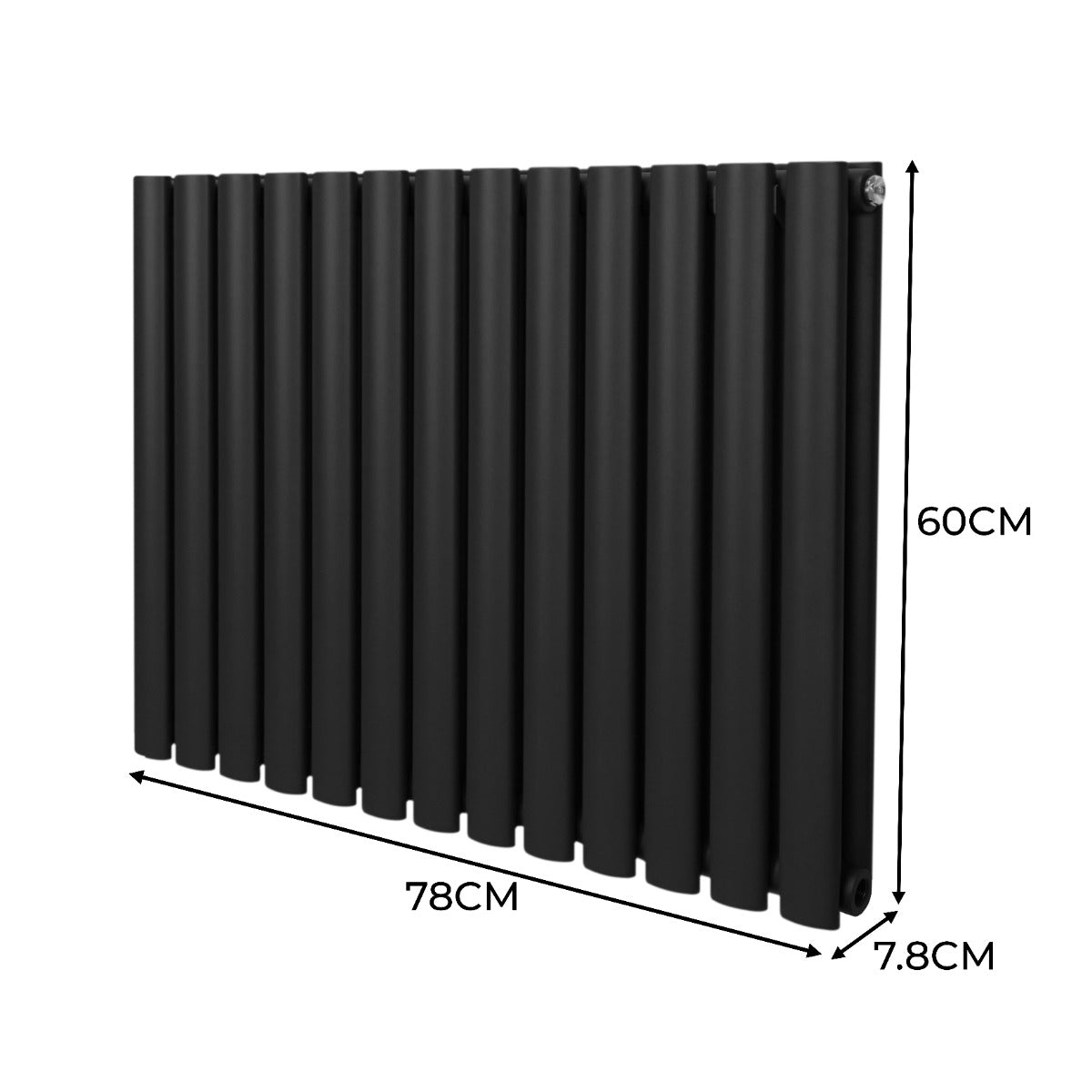 Radiatorer med Ovala Kolumner – 600mm x 780mm – Svart