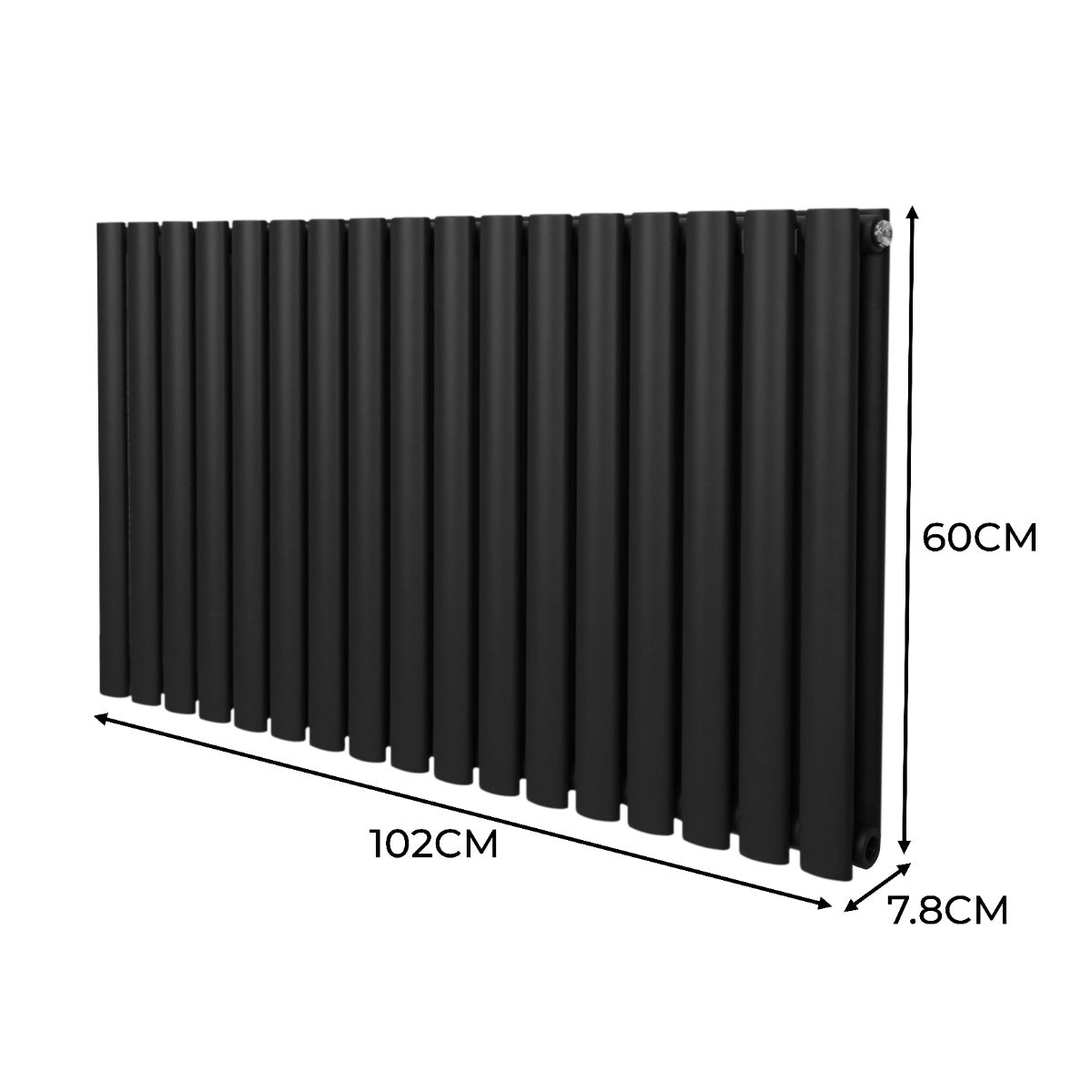Radiatorer med Ovala Kolumner – 600mm x 1020mm – Svart