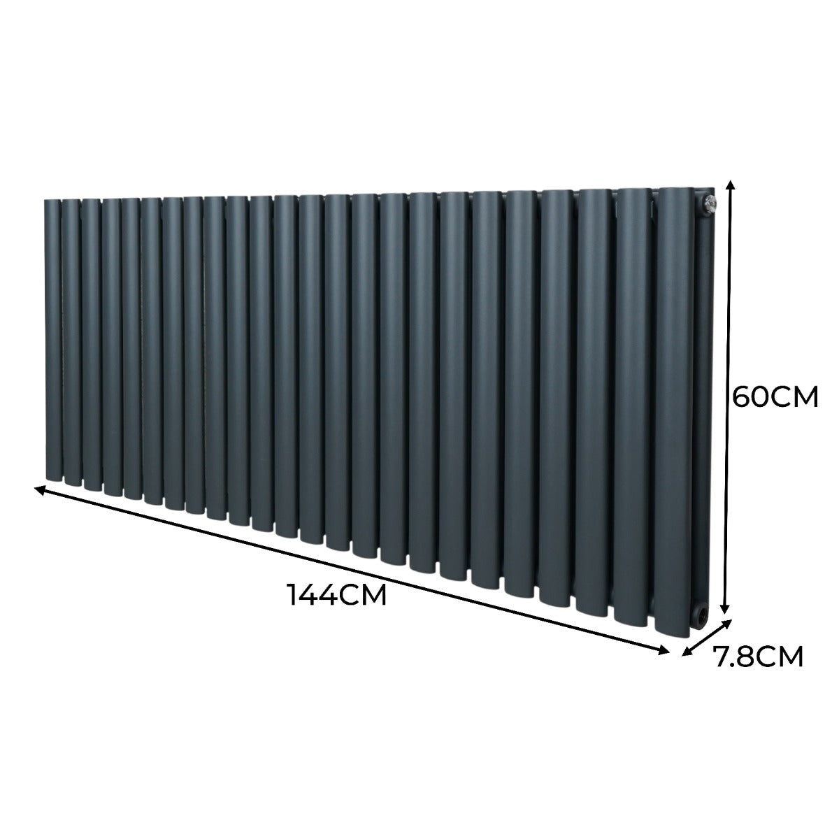 Radiatorer med Ovala Kolumner – 600mm x 1440mm – Grå