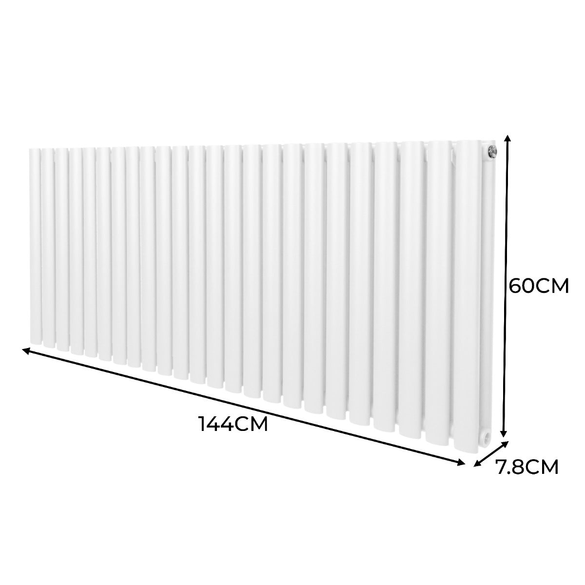 Radiatorer med Ovala Kolumner – 600mm x 1440mm – Vit